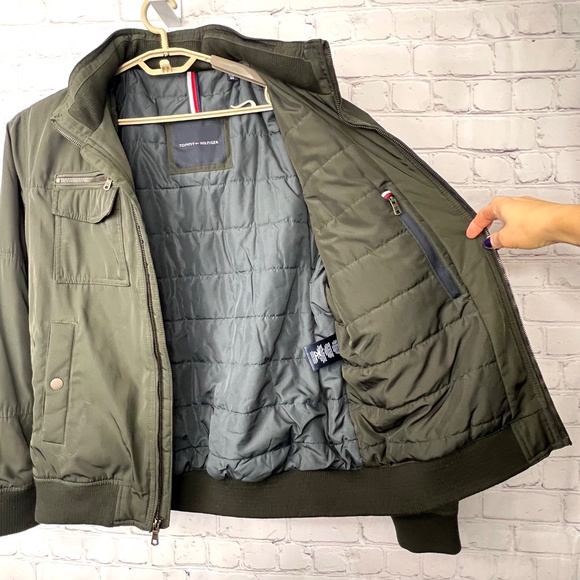 |•TOMMY HILFIGER•| Dark Green Bomber/Military Style Jacket Size XL - Picture 9 of 16